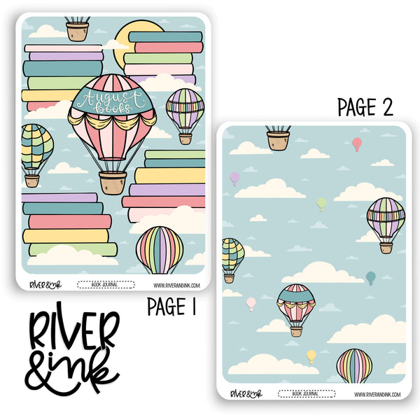 *DIGITAL* 2024 August Reading Tracker Book Journaling Full Sheet | Hand Drawn Planner Stickers