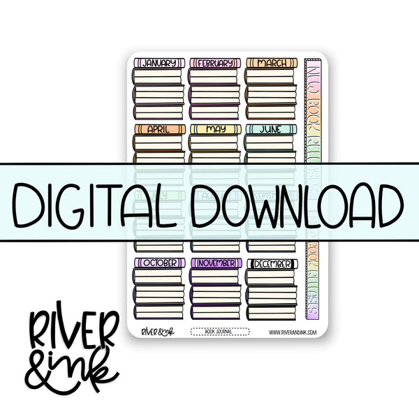 *DIGITAL* 2024 New Book Releases Monthly Tracker Book Journaling Full Sheet | Hand Drawn Planner Stickers