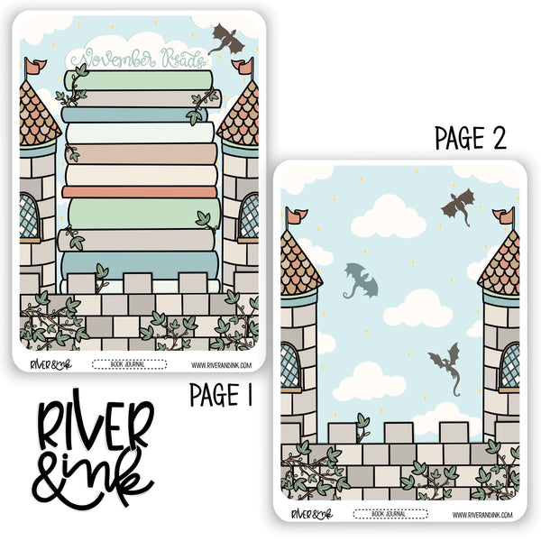 *DIGITAL* 2024 November Reading Tracker Book Journaling Full Sheet | Hand Drawn Planner Stickers