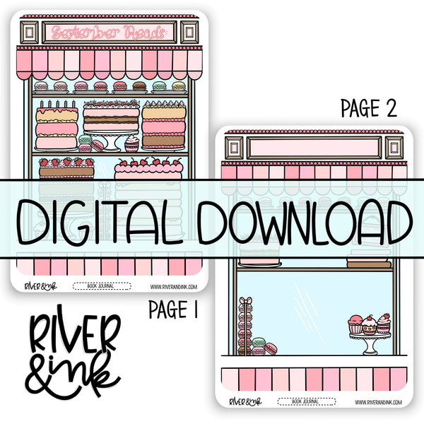 *DIGITAL* 2024 September Reading Tracker Book Journaling Full Sheet | Hand Drawn Planner Stickers