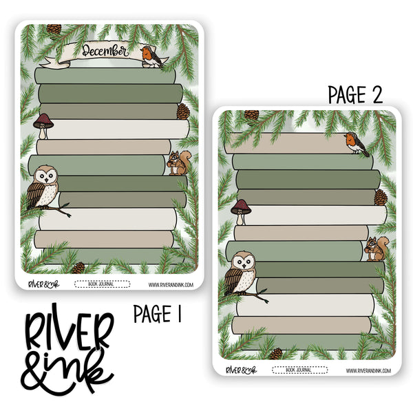 *DIGITAL* 2025 December Tracker Book Journaling Full Sheet | Hand Drawn Planner Stickers