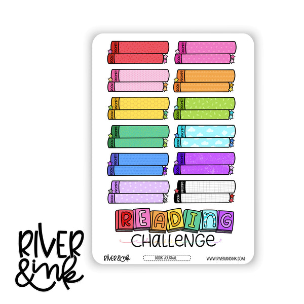 *DIGITAL* 2025 Reading Challenge Tracker Tracker Book Journaling Full Sheet | Hand Drawn Planner Stickers