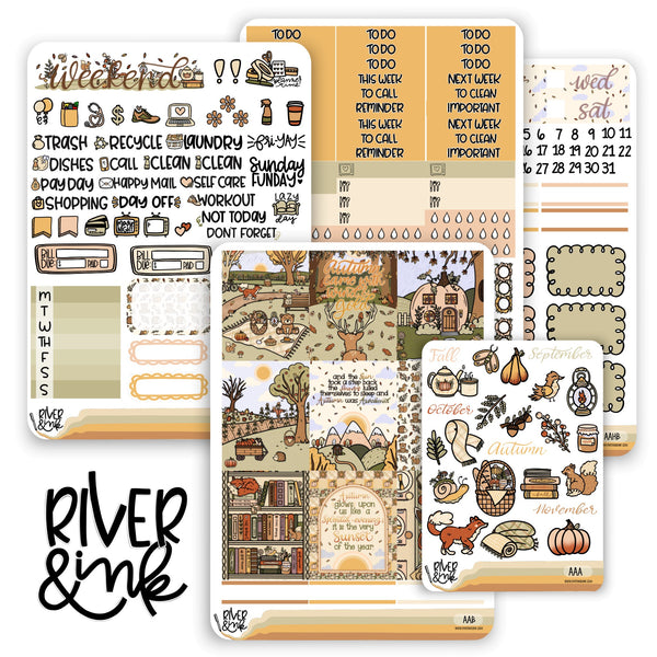 Autumn Awakens | Vertical Stickers Kit Planner Stickers