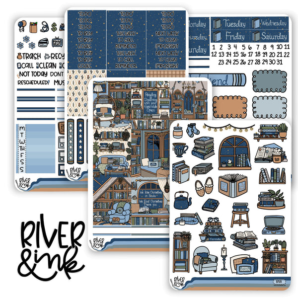 Book Nook | Vertical Stickers Kit Planner Stickers