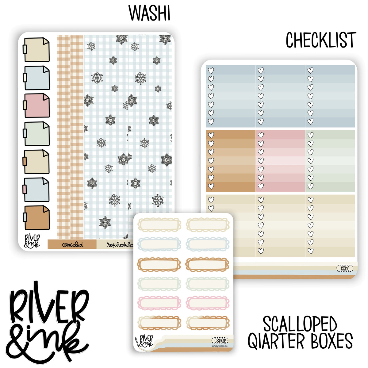 Comfy Snow Day | Weekly Vertical Planner Stickers Kit Add Ons – River & Ink