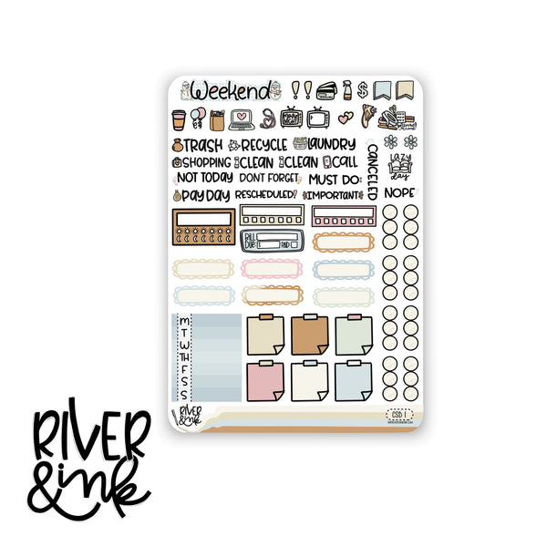 Comfy Snow Day | Hobonichi Cousin Planner Stickers Kit