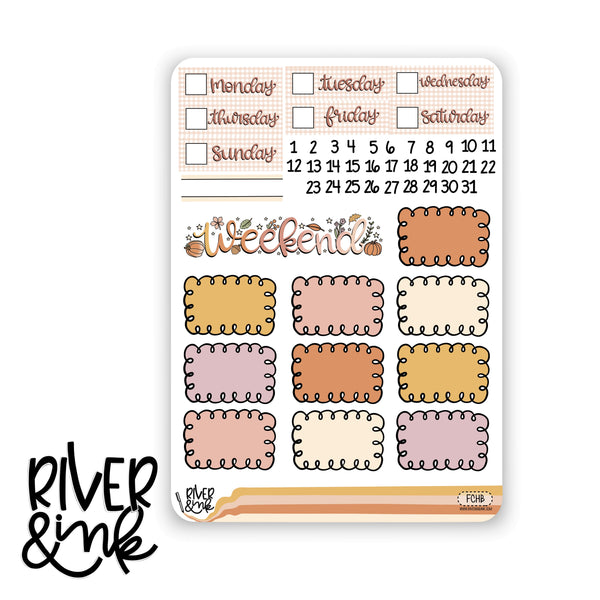 Fall Cottage | Vertical Stickers Kit Planner Stickers