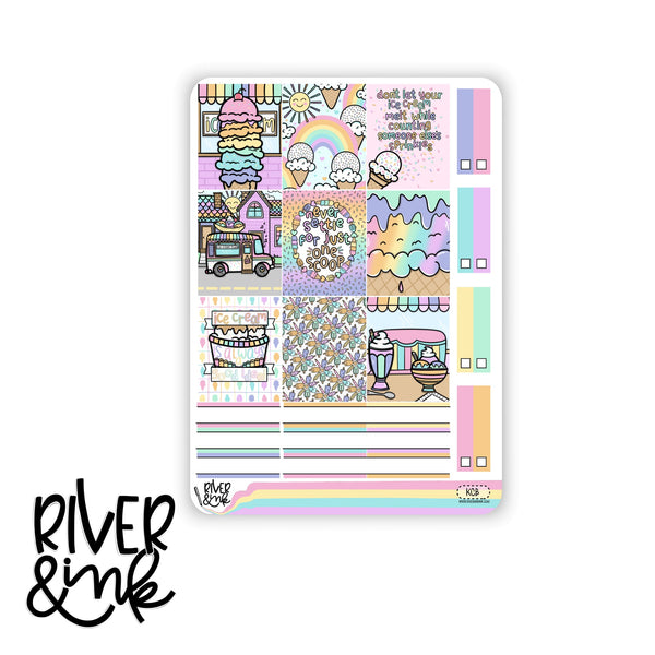 Keep Cool Ice Cream | Hobonichi Cousin Planner Stickers Kit