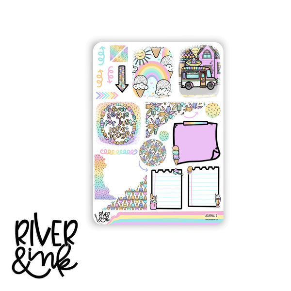 Keep Cool Ice Cream | Journaling Stickers Kit