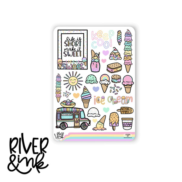 Keep Cool Ice Cream | Journaling Stickers Kit