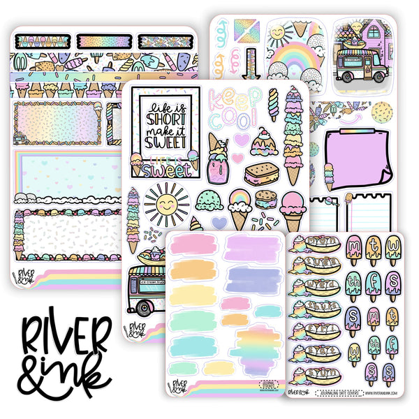 Keep Cool Ice Cream | Journaling Stickers Kit