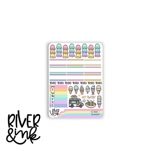Keep Cool Ice Cream | Hobonichi Weeks Sticker Kit Planner Stickers