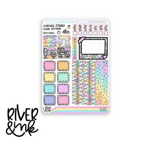 Keep Cool Ice Cream | Hobonichi Weeks Sticker Kit Planner Stickers