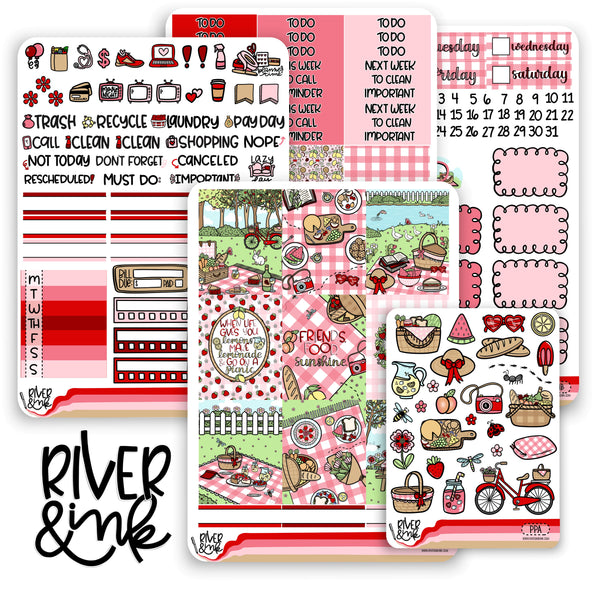 Picnic in the Park | Vertical Stickers Kit Planner Stickers
