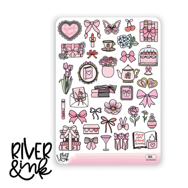 Books & Bows | Vertical Stickers Kit Planner Stickers