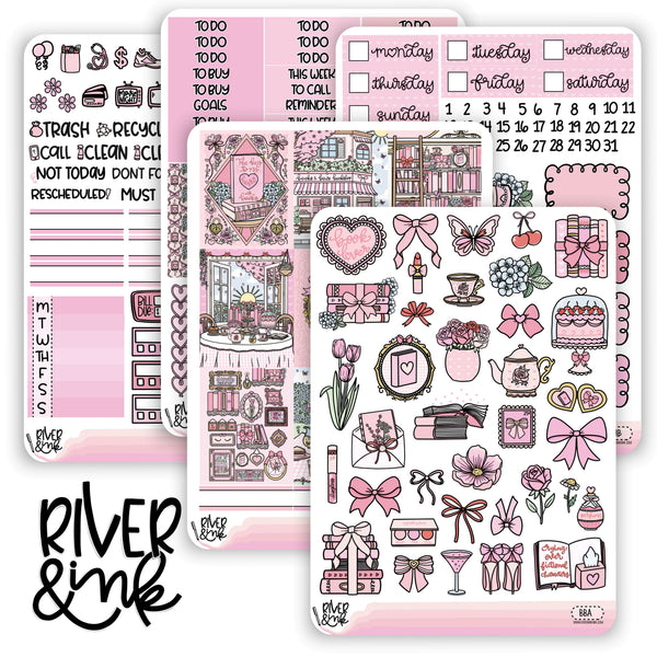 Books & Bows | Vertical Stickers Kit Planner Stickers