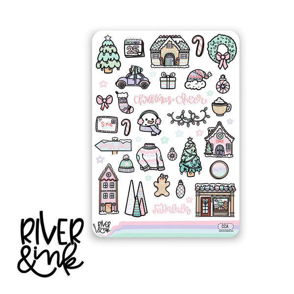 Christmas Cheer | Vertical Stickers Kit Planner Stickers