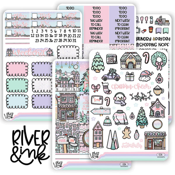 Christmas Cheer | Vertical Stickers Kit Planner Stickers