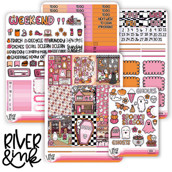 Ghoul Squad Halloween | Vertical Stickers Kit Planner Stickers