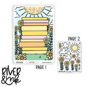 A5 2023 August Reading Tracker Book Journaling Full Sheet | Hand Drawn Planner Stickers