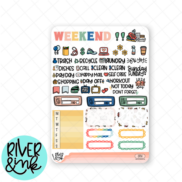Cozy Fall Day | Weekly Vertical Planner Stickers Kit