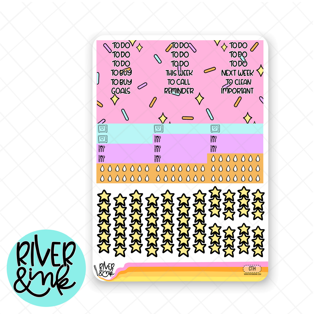 Celebrate Today | Weekly Vertical Planner Stickers Kit – River & Ink