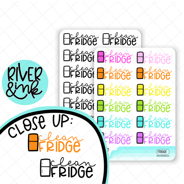 Clean Fridge | Hand Lettered Planner Stickers