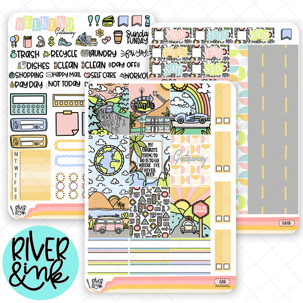 Getaway | Hobonichi Cousin l Planner Stickers Kit