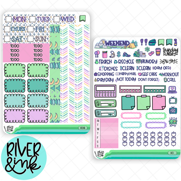Happy Camper | Hobonichi Cousin l Planner Stickers Kit