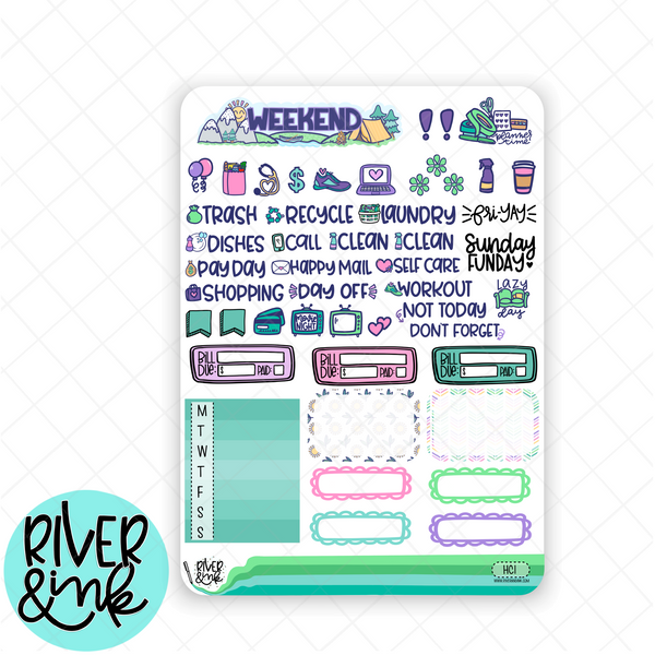 Happy Camper | Weekly Vertical Planner Stickers Kit