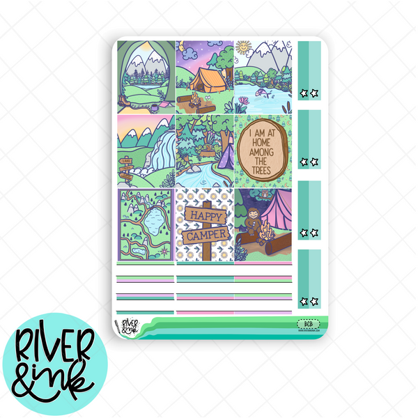 Happy Camper | Hobonichi Cousin l Planner Stickers Kit