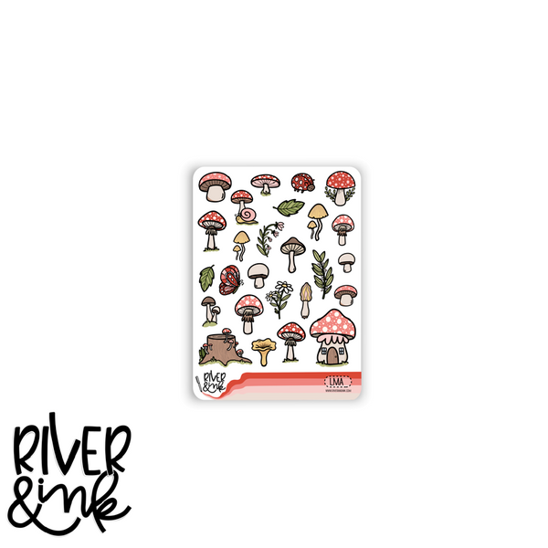 Little Mushroom | Vertical Stickers Kit Planner Stickers