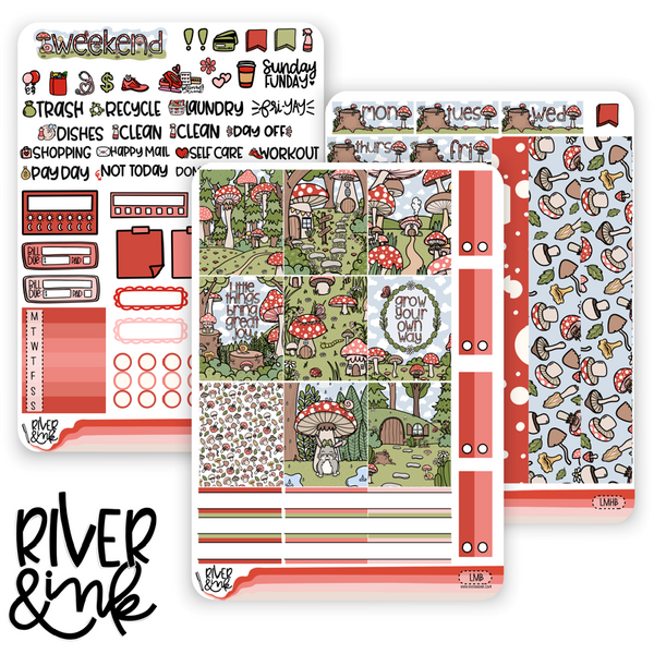 Little Mushrooms | Hobonichi Cousin l Planner Stickers Kit