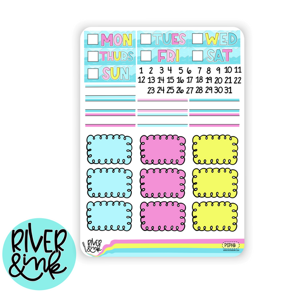 Poolside Paradise | Vertical Stickers Kit Planner Stickers