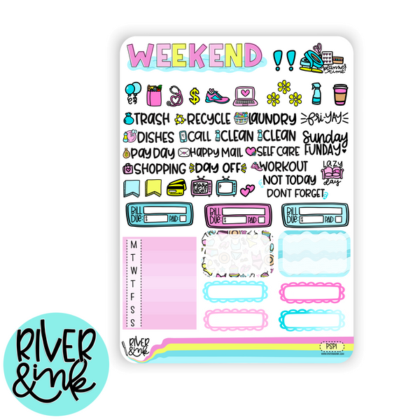 Poolside Paradise | Vertical Stickers Kit Planner Stickers