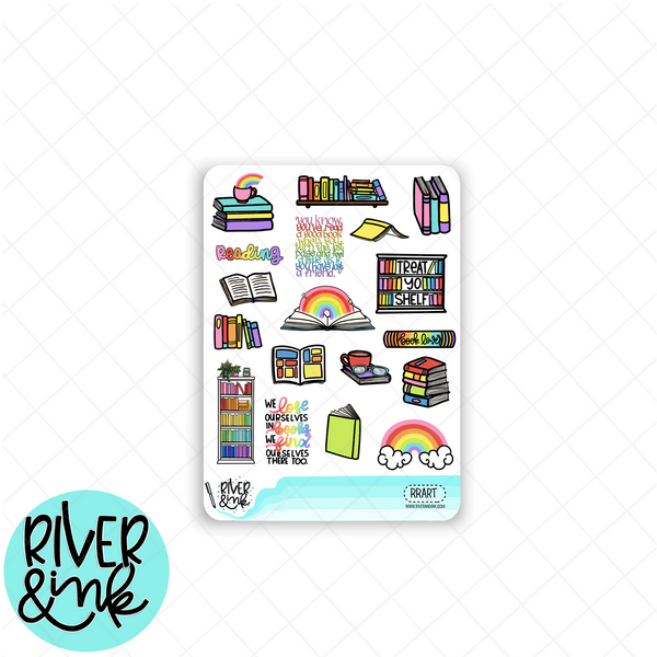 Reading Rainbow| Weekly Vertical Planner Stickers Kit