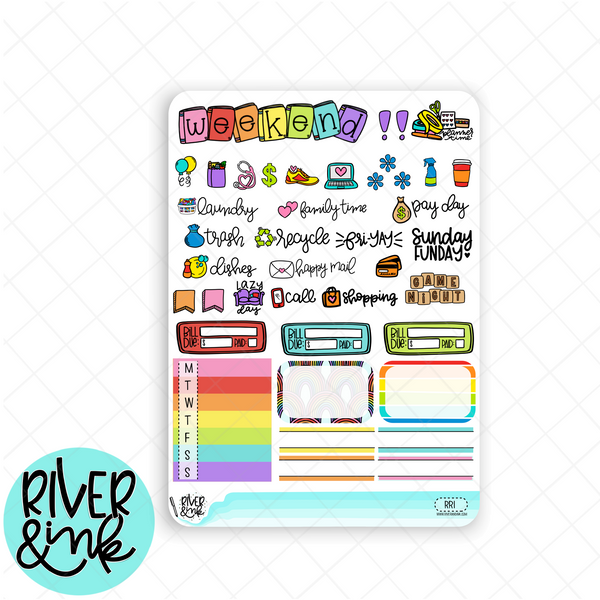 Reading Rainbow| Weekly Vertical Planner Stickers Kit