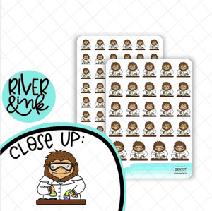 Science Biggie Sass Planner Character | Hand Drawn Planner Stickers