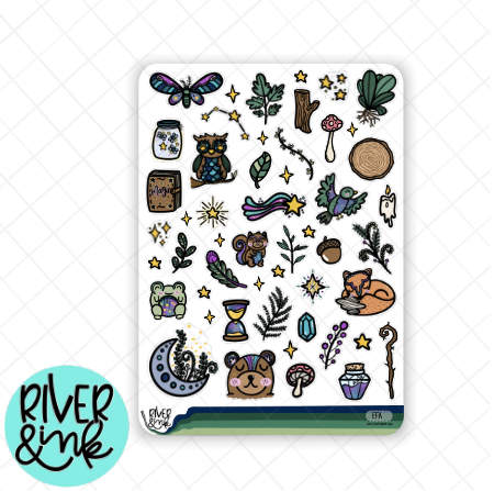 Enchanted Forest | Weekly Vertical Planner Stickers Kit