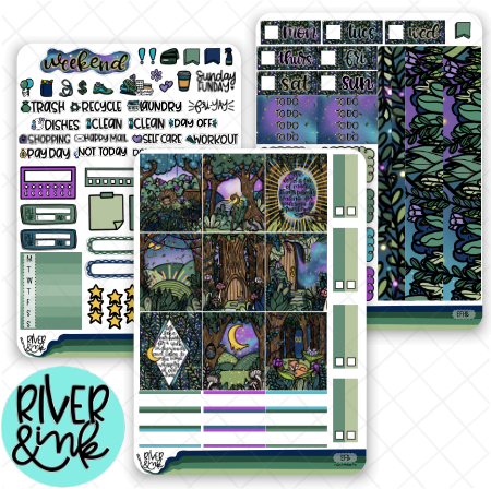 Enchanted Forest | Hobonichi Cousin l Planner Stickers Kit