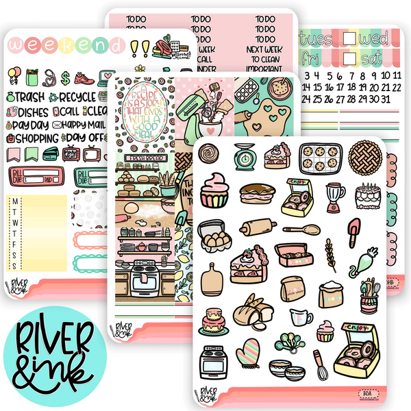Bakers Dozen | Vertical Stickers Kit Planner Stickers