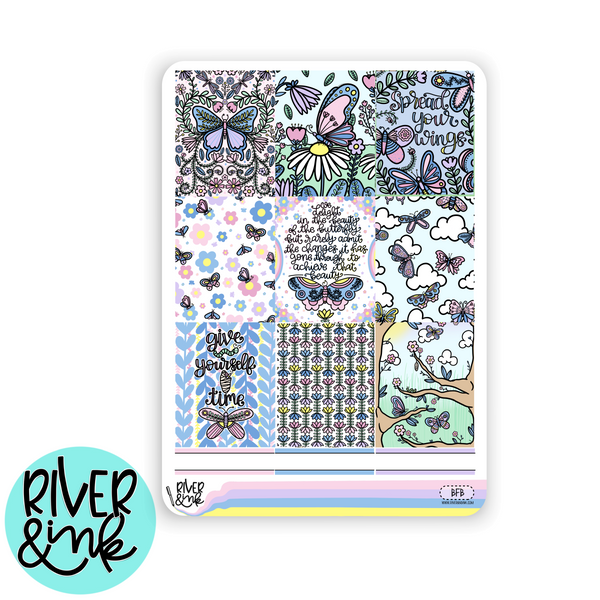 Butterfly Flutter | Vertical Stickers Kit Planner Stickers