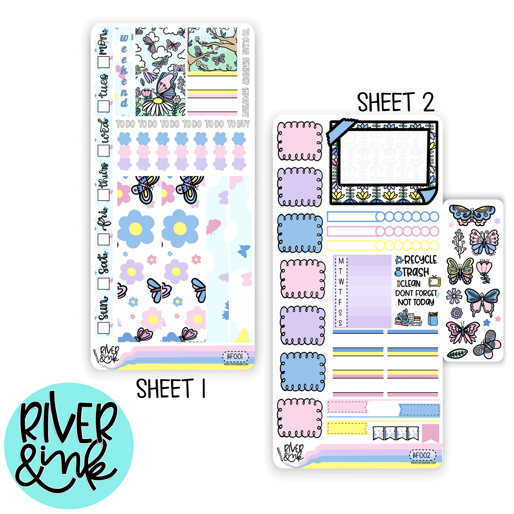 Butterfly Flutter | Hobonichi Weeks Sticker Kit Planner Stickers