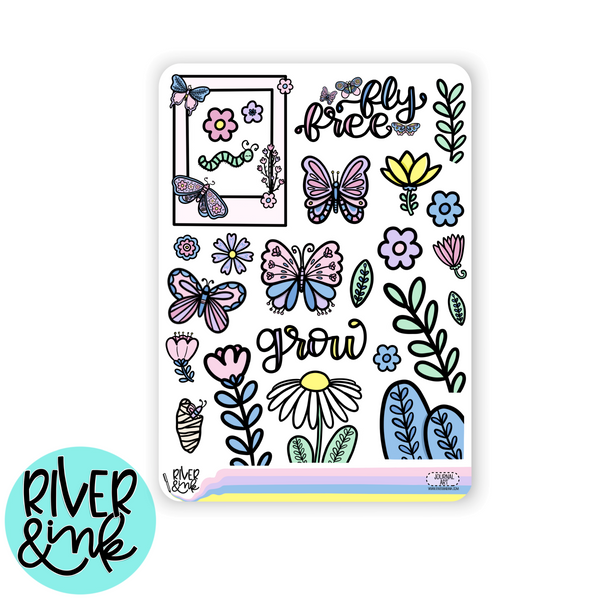 Butterfly Flutter | Journaling Stickers Kit