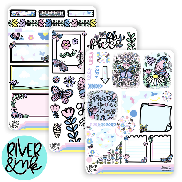 Butterfly Flutter | Journaling Stickers Kit