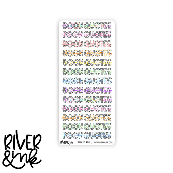 A5, B6, and Weeks 2023 Book Quotes Journaling Headers | Hand Drawn Planner Stickers