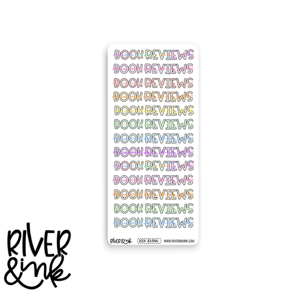 A5, B6, and Weeks 2023 Book Reviews Journaling Headers | Hand Drawn Planner Stickers