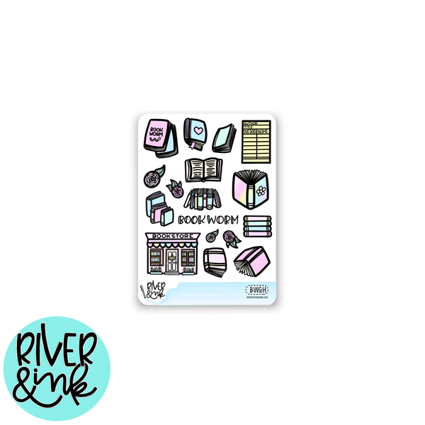 Bookworm Weekly | Vertical Stickers Kit Planner Stickers