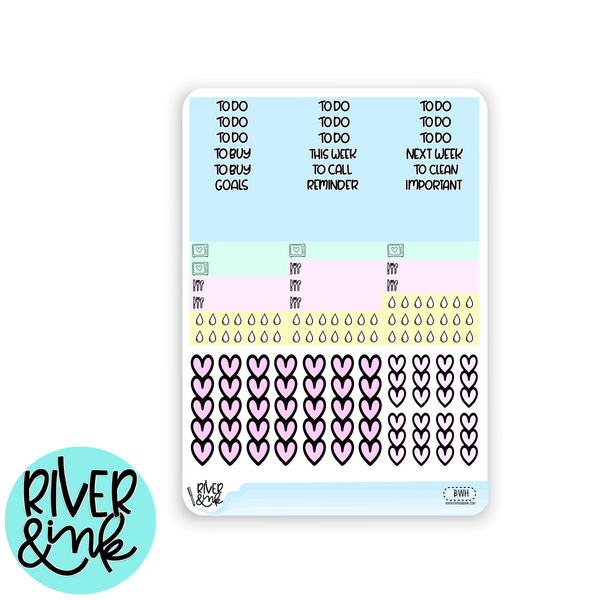 Bookworm Weekly | Vertical Stickers Kit Planner Stickers