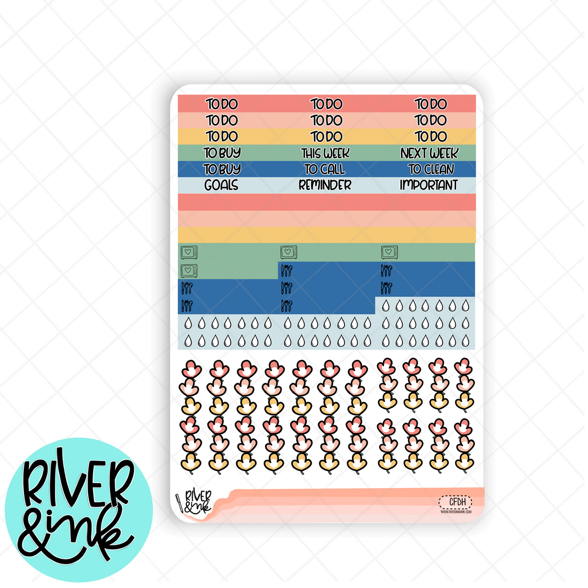 Cozy Fall Day | Weekly Vertical Planner Stickers Kit – River & Ink